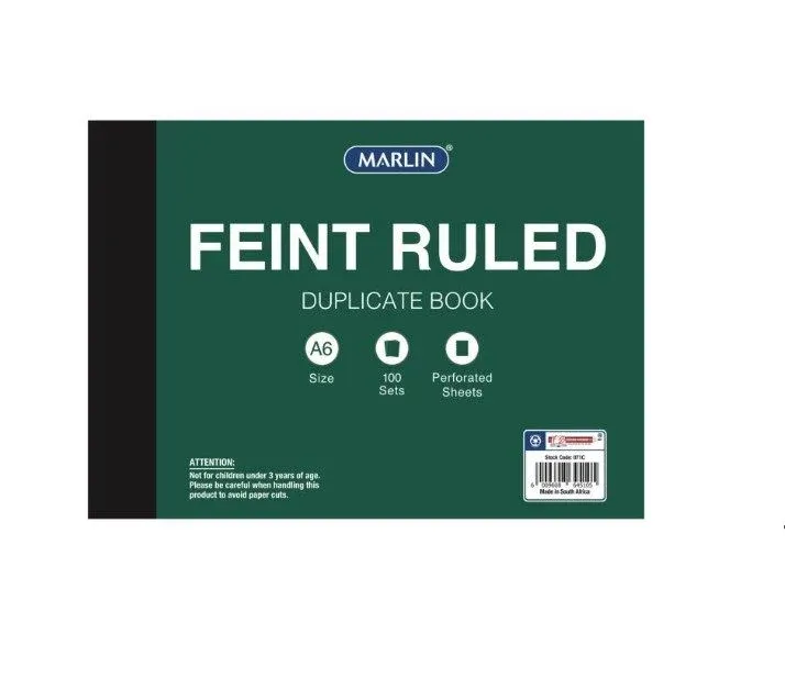 A6 Feint Ruled Duplicate Book Pack