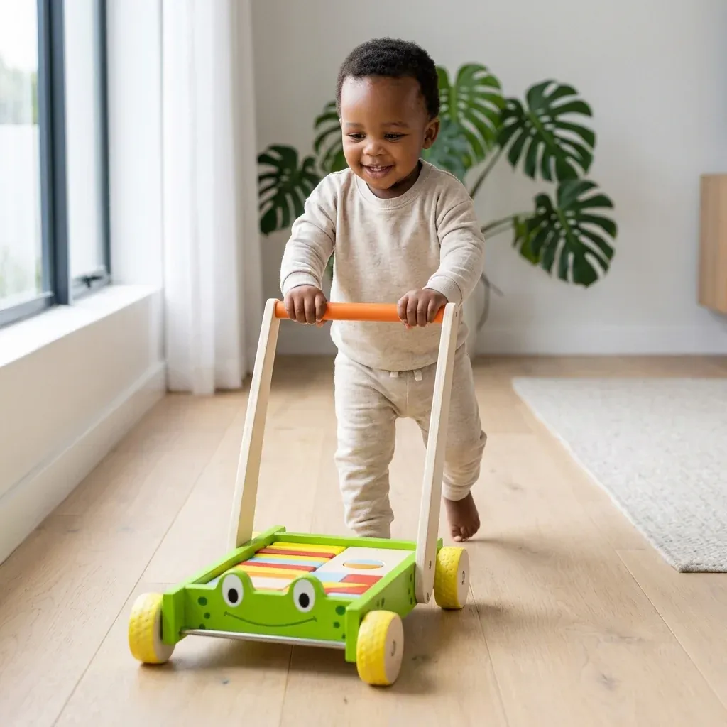 Natural Educational Toddler Push Cart Toy