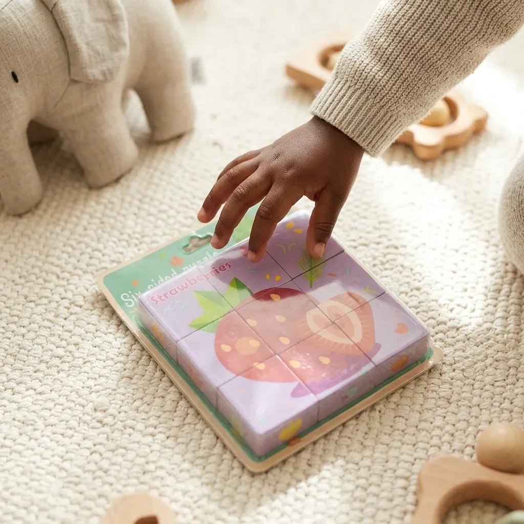 Six-Sided Strawberry Puzzle Toy