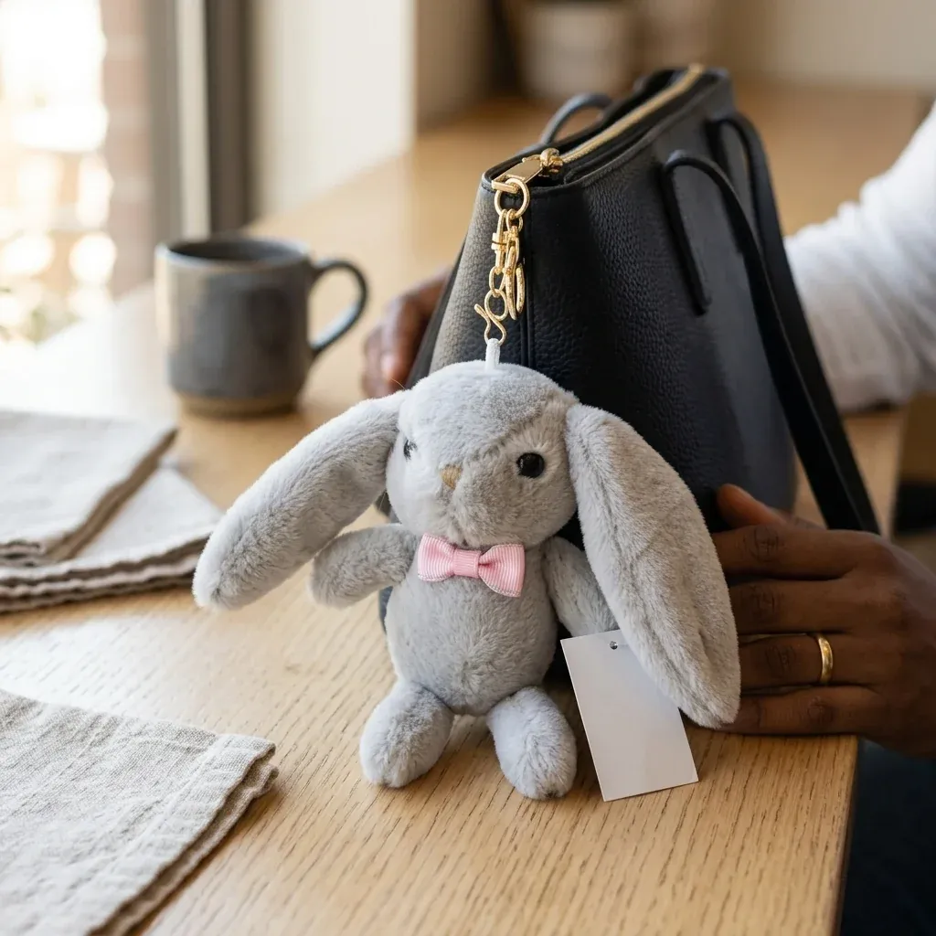 Necktie Rabbit Plush Keychain Pendant