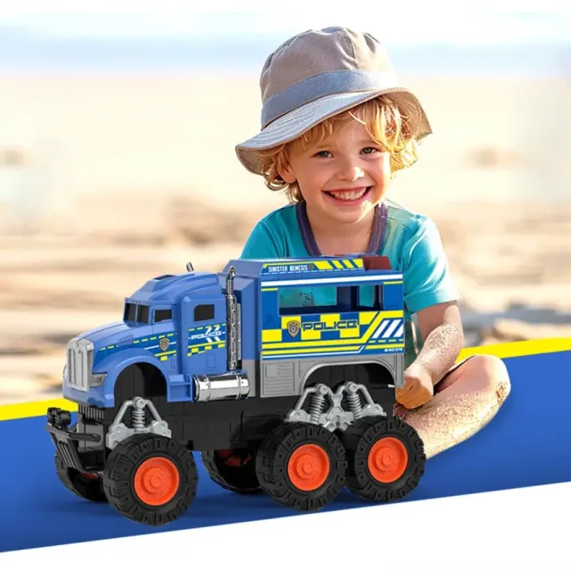 Big Police Monster Truck Toy with Monster Wheels for Kids