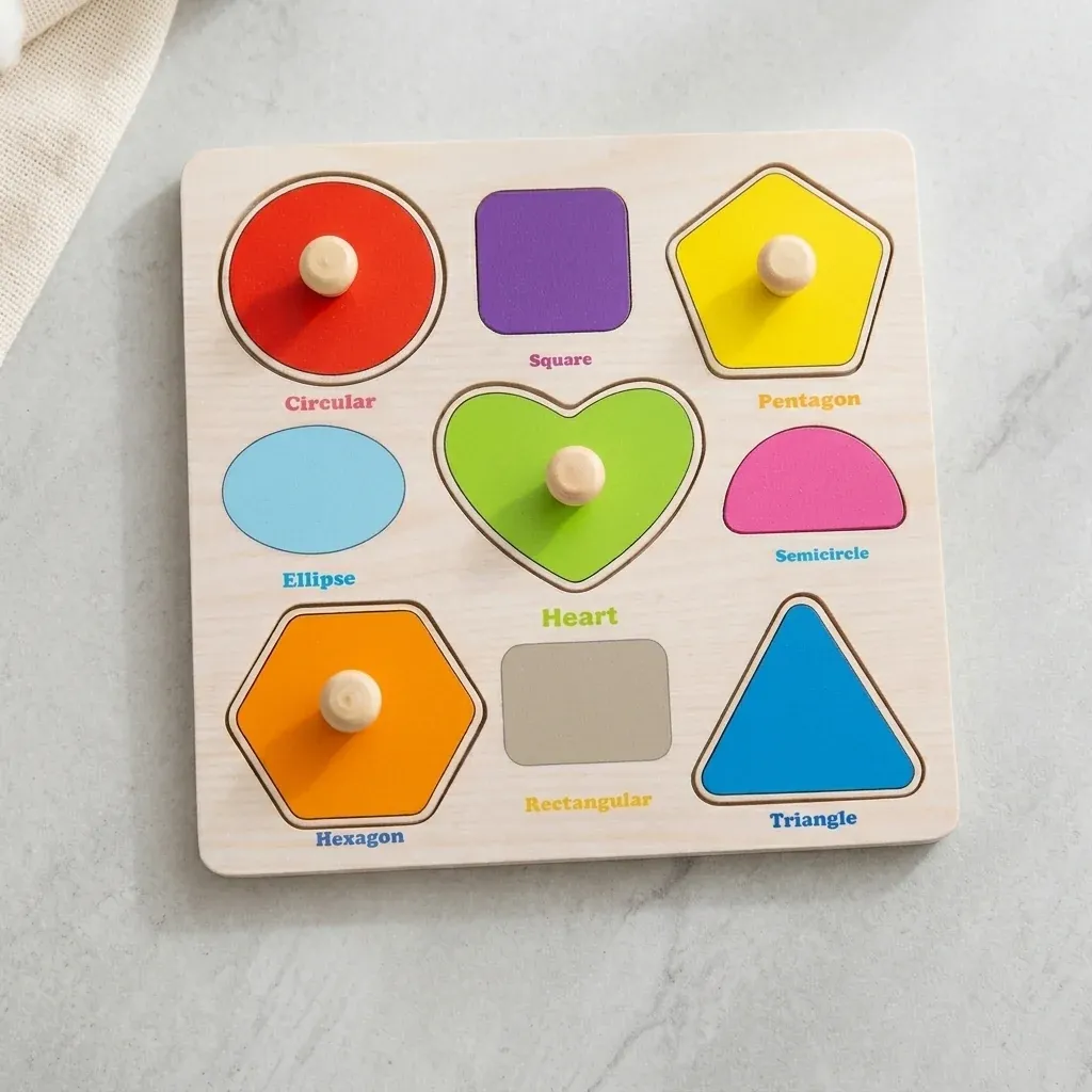 Wooden Cartoon Animal Shape Match Board