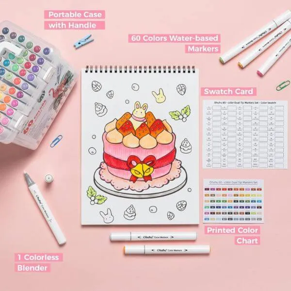 80PCS Waterproof Sketch Marker for Kids