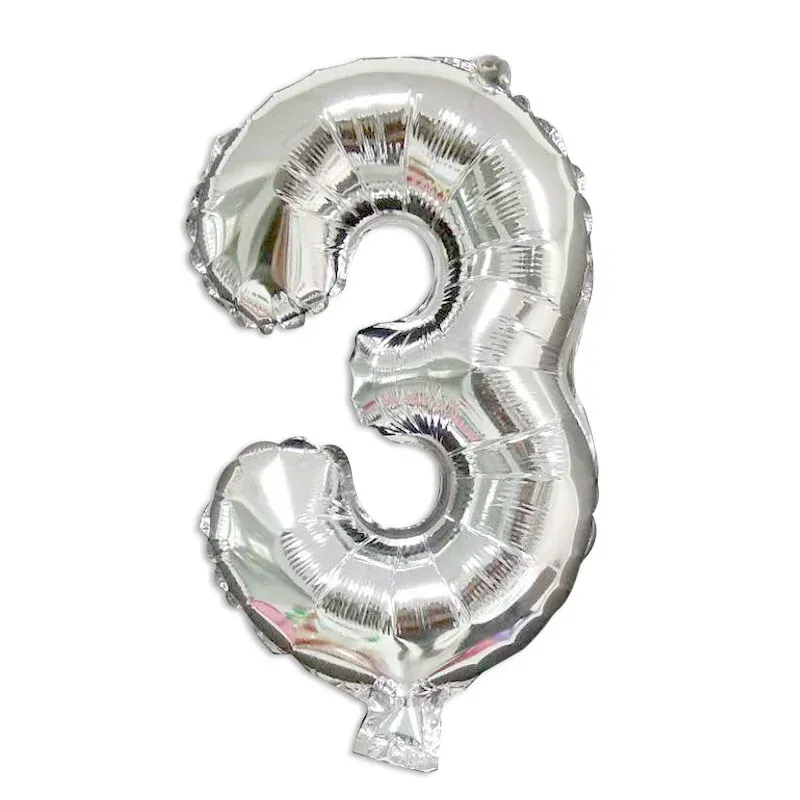 16-Inch Number Aluminum Film Balloon