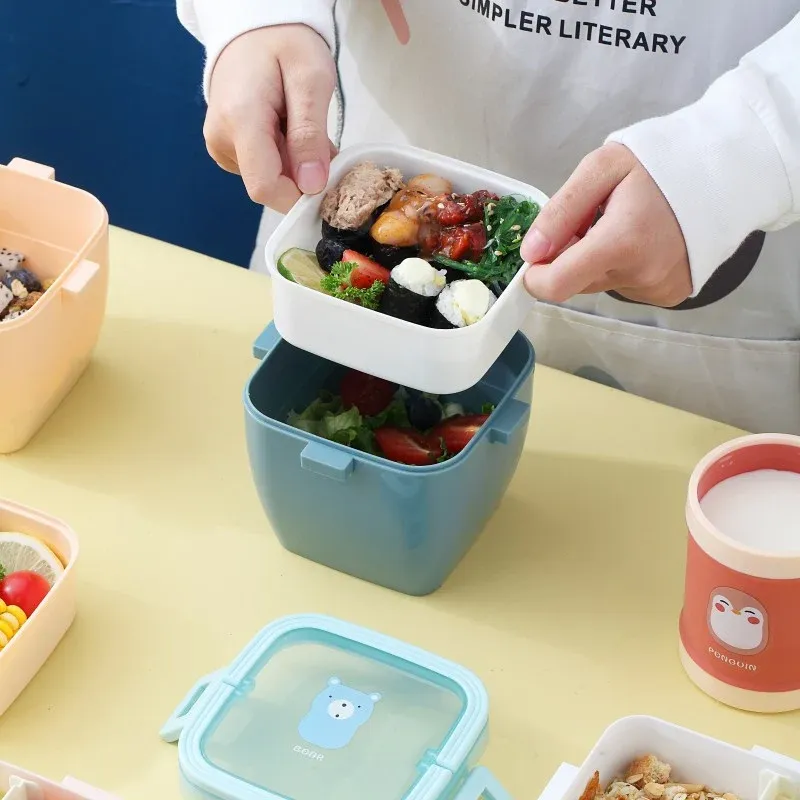 Portable 800ml Kids Bento Lunch Box with Handle