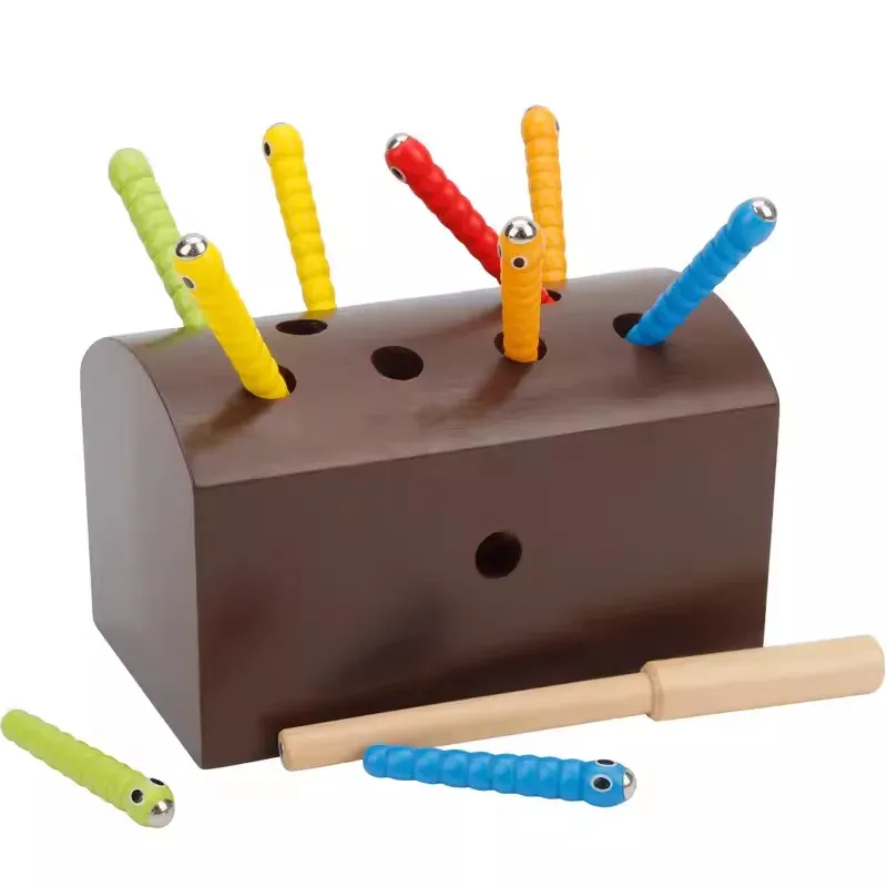 Magnetic Wooden Catching Insects Fishing Toy