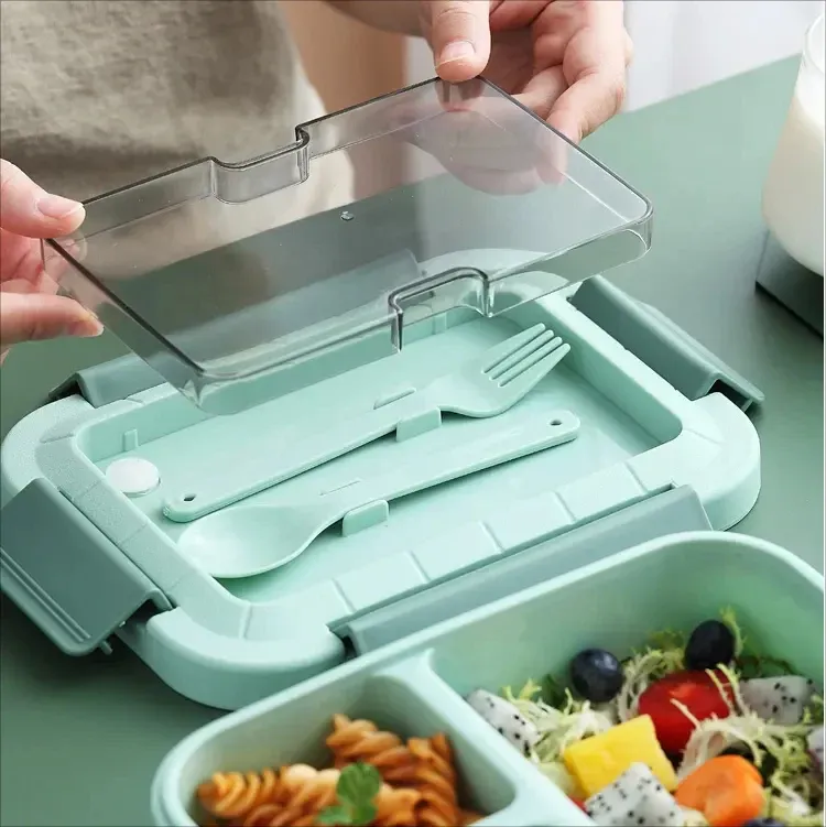 3-Compartment Microwave-Safe Bento Lunch Container for Kids & Office