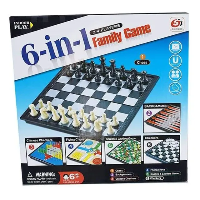 6 in 1 Family Board Game - Endless Fun for Everyone