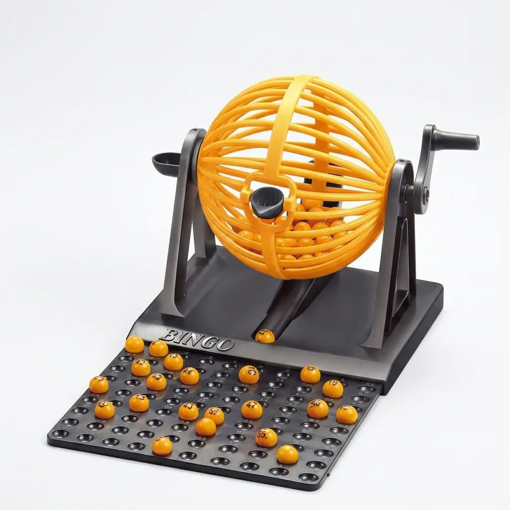 Deluxe Bingo Game with Spinning Cage and Lottery Balls
