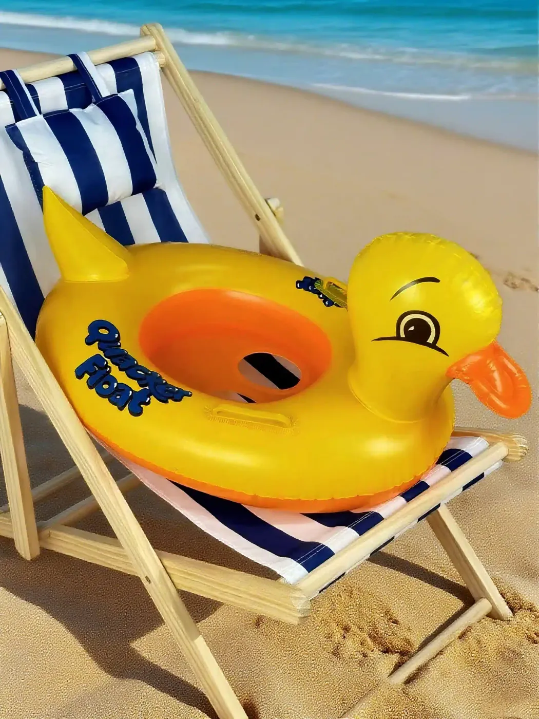 Baby Inflatable Yellow Duck Floating Ring with Handles