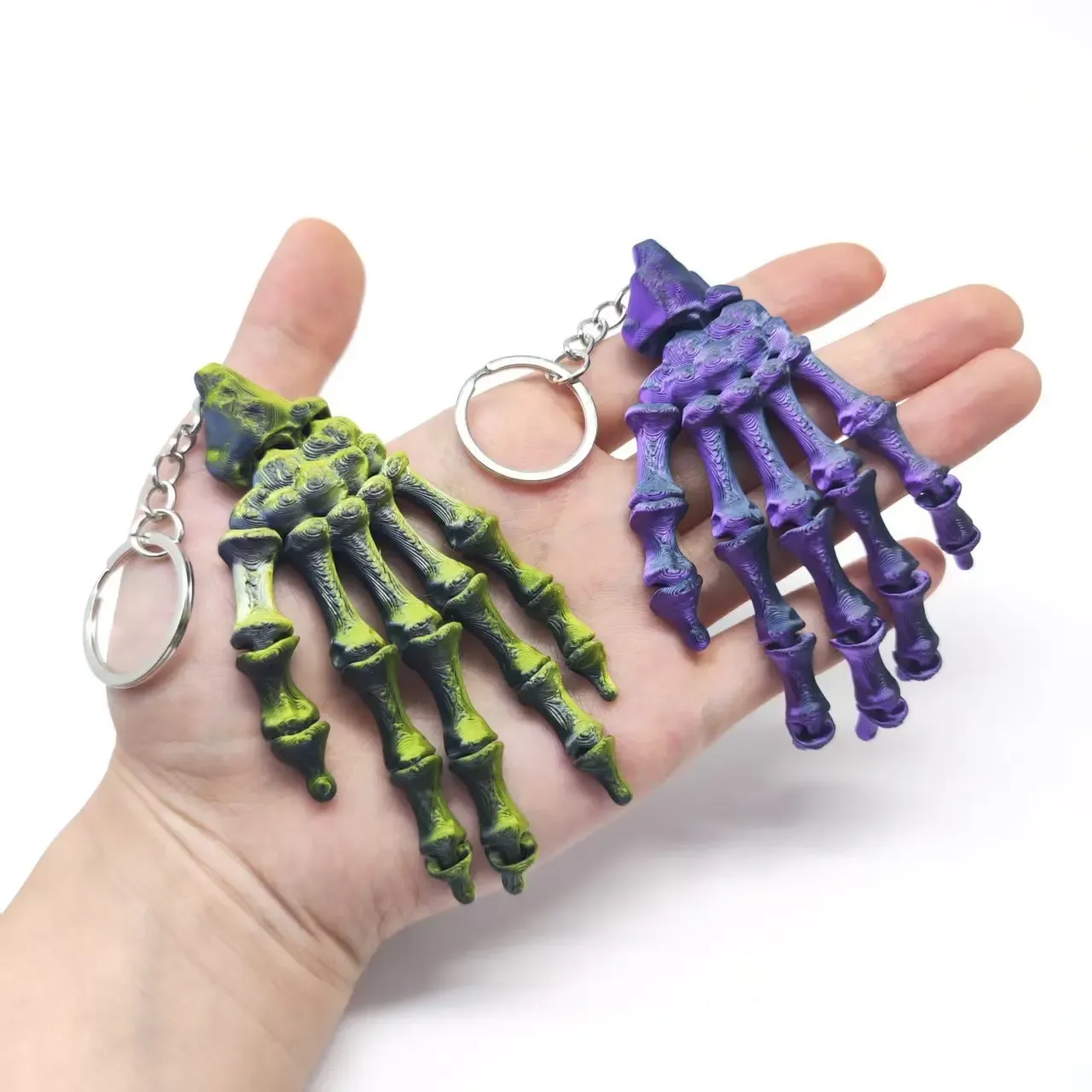 3D Printed Skull Hand Keychain Pendant
