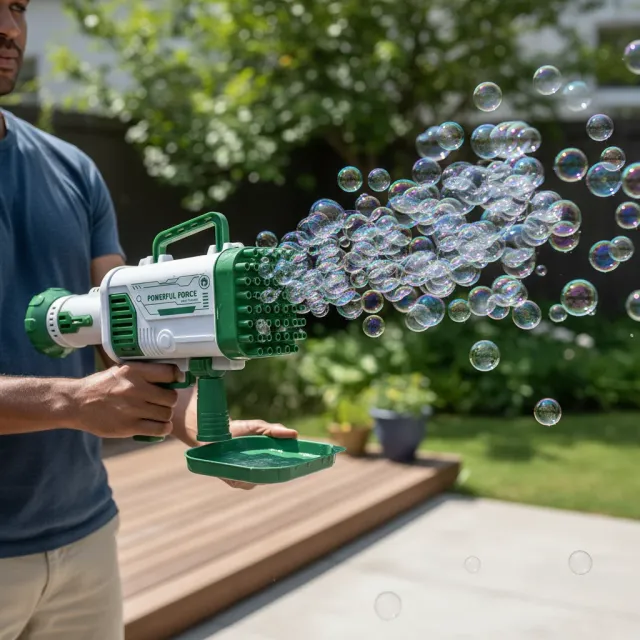 Light-Up Bubble Bazooka Machine Gun