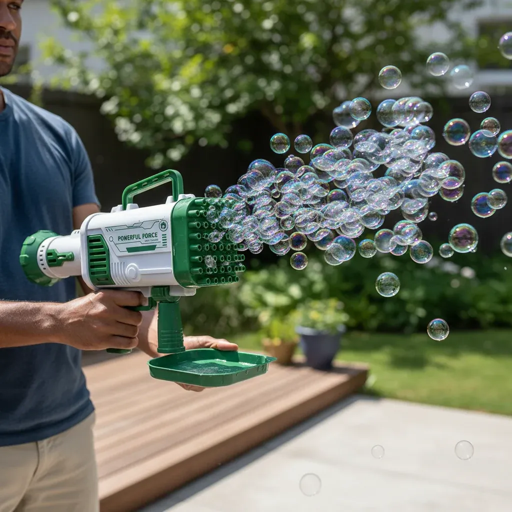 Light-Up Bubble Bazooka Machine Gun