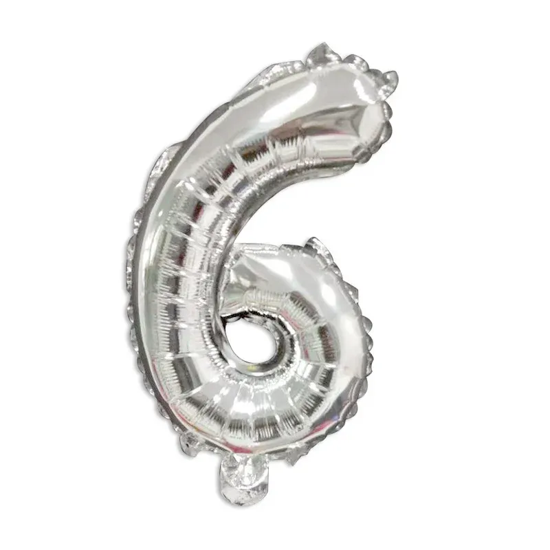 16-Inch Number Aluminum Film Balloon