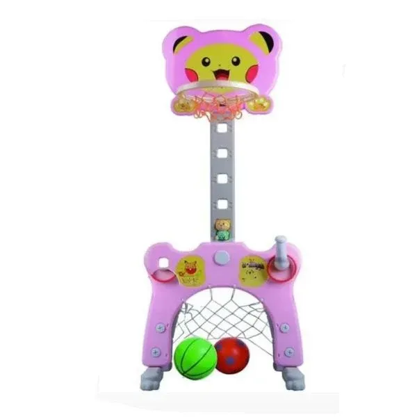 Kids Cartoon-Themed Indoor Basketball Hoop Set with Hanging Backboard