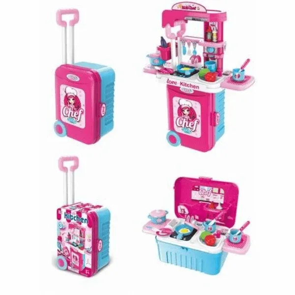 3 in 1 Travel Suitcase Kitchen Play Set
