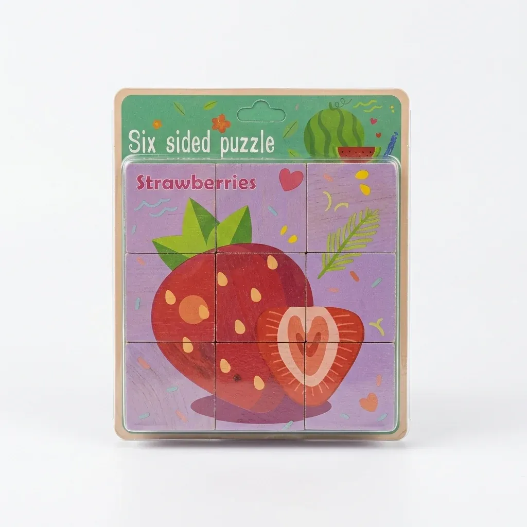 Six-Sided Strawberry Puzzle Toy