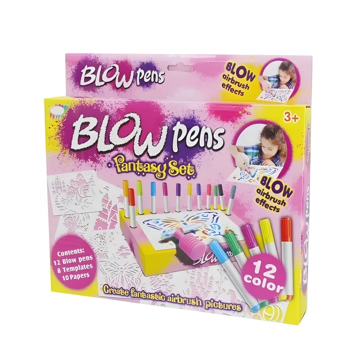 Kids Creative Blow Pen Airbrush Kit