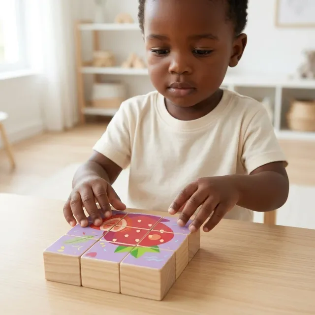 Six-Sided Strawberry Puzzle Toy
