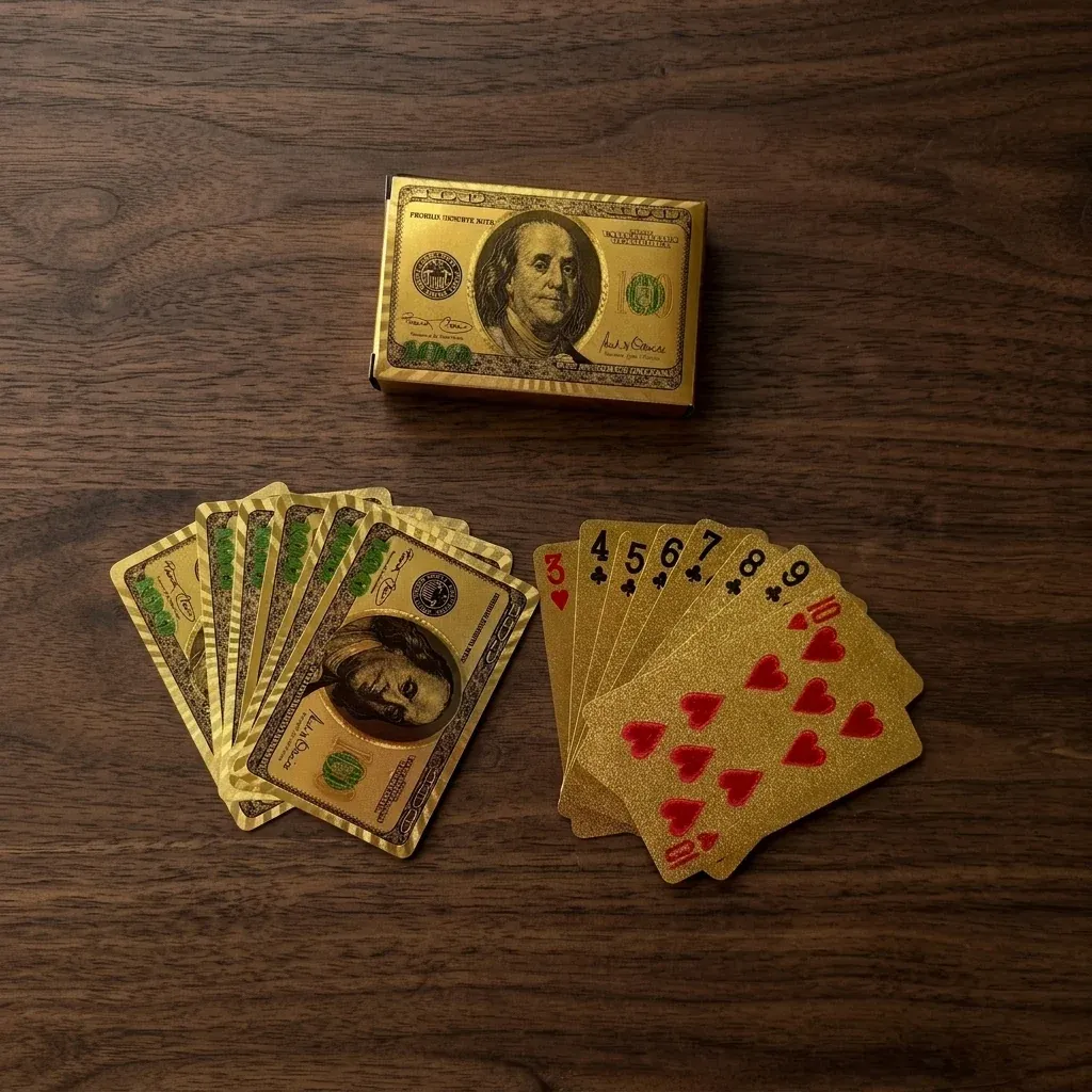 24K Gold Foil Waterproof Poker Playing Cards