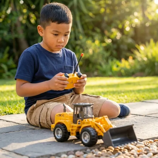 Kids Engineering Bulldozer Toy with Rolling Wheels