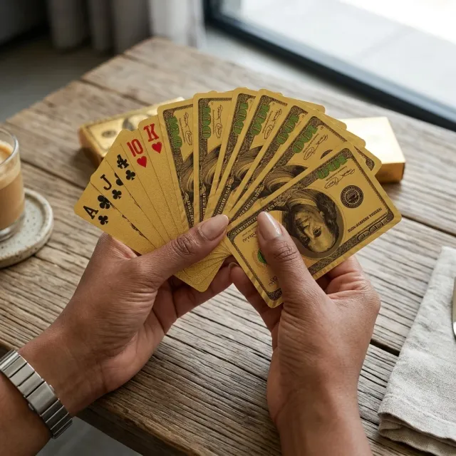 24K Gold Foil Waterproof Poker Playing Cards