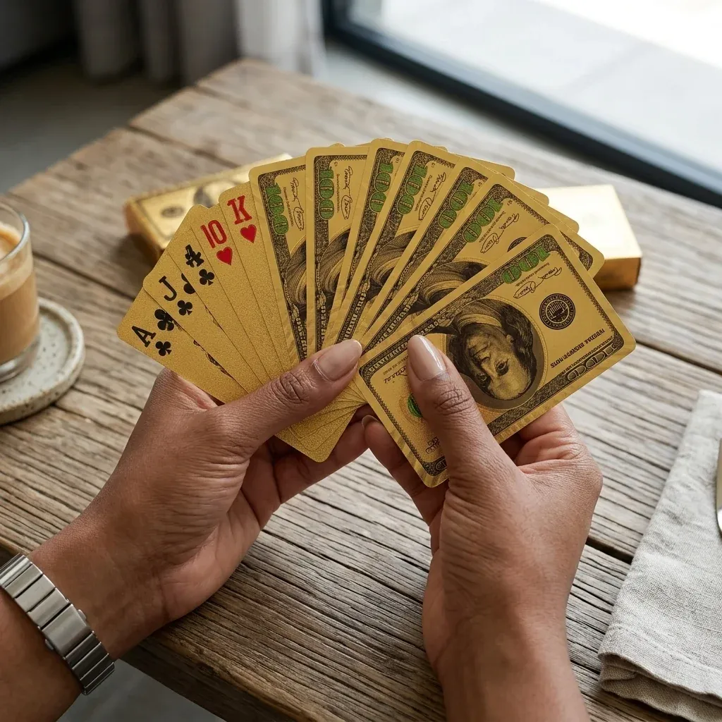 24K Gold Foil Waterproof Poker Playing Cards