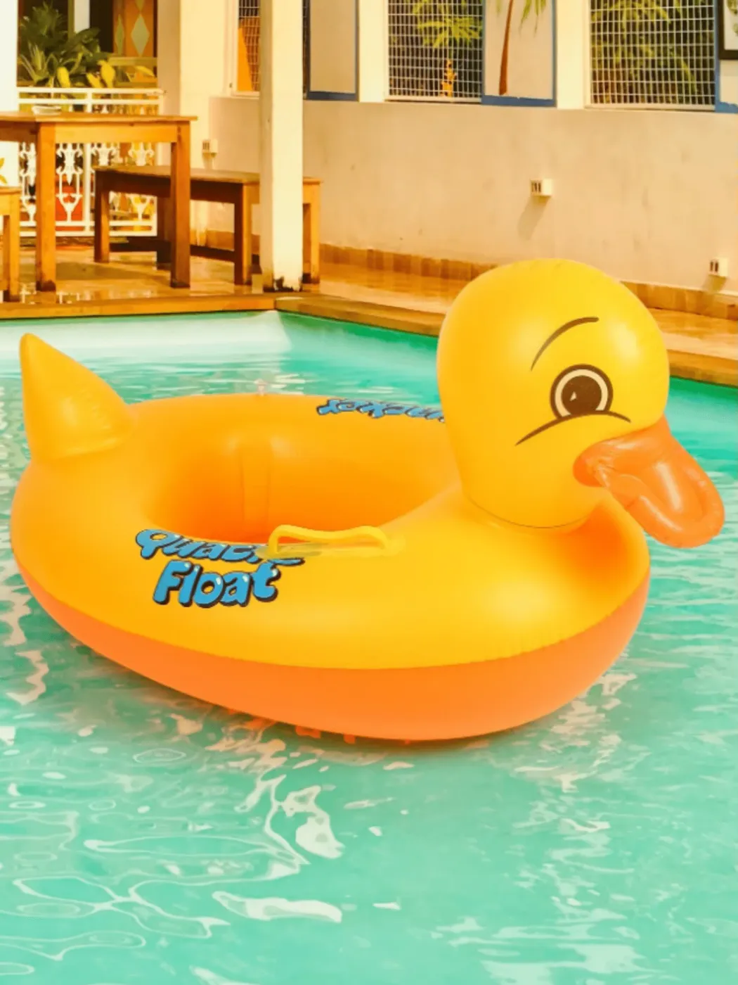 Baby Inflatable Yellow Duck Floating Ring with Handles