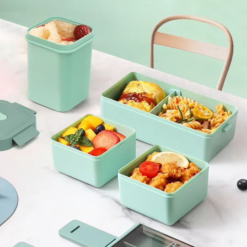 Two-Tier Leakproof Kids Lunch Box – Portable Bento Snack Container