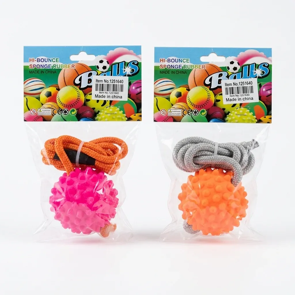 Hi-Bounce Sponge Rubber Ball with Rope