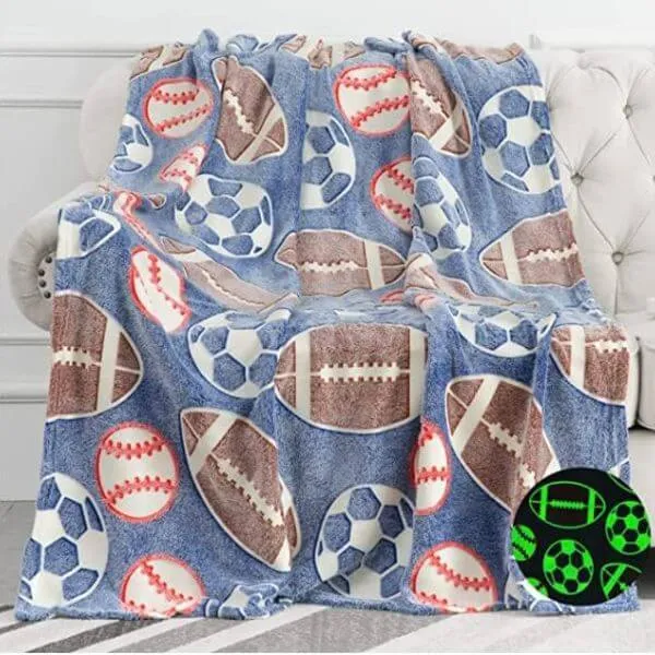Glow in The Dark Ball Sports Lovers Blanket