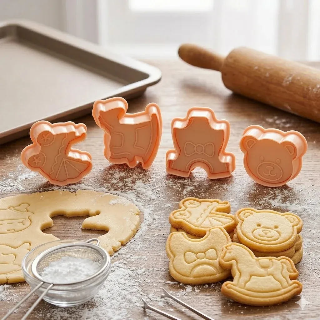 Baby Themed 4 Piece Biscuit Mold Cookie Cutter