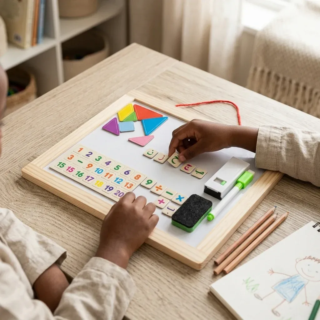 Wooden Arabic Alphabet and Numbers Whiteboard Learning Set