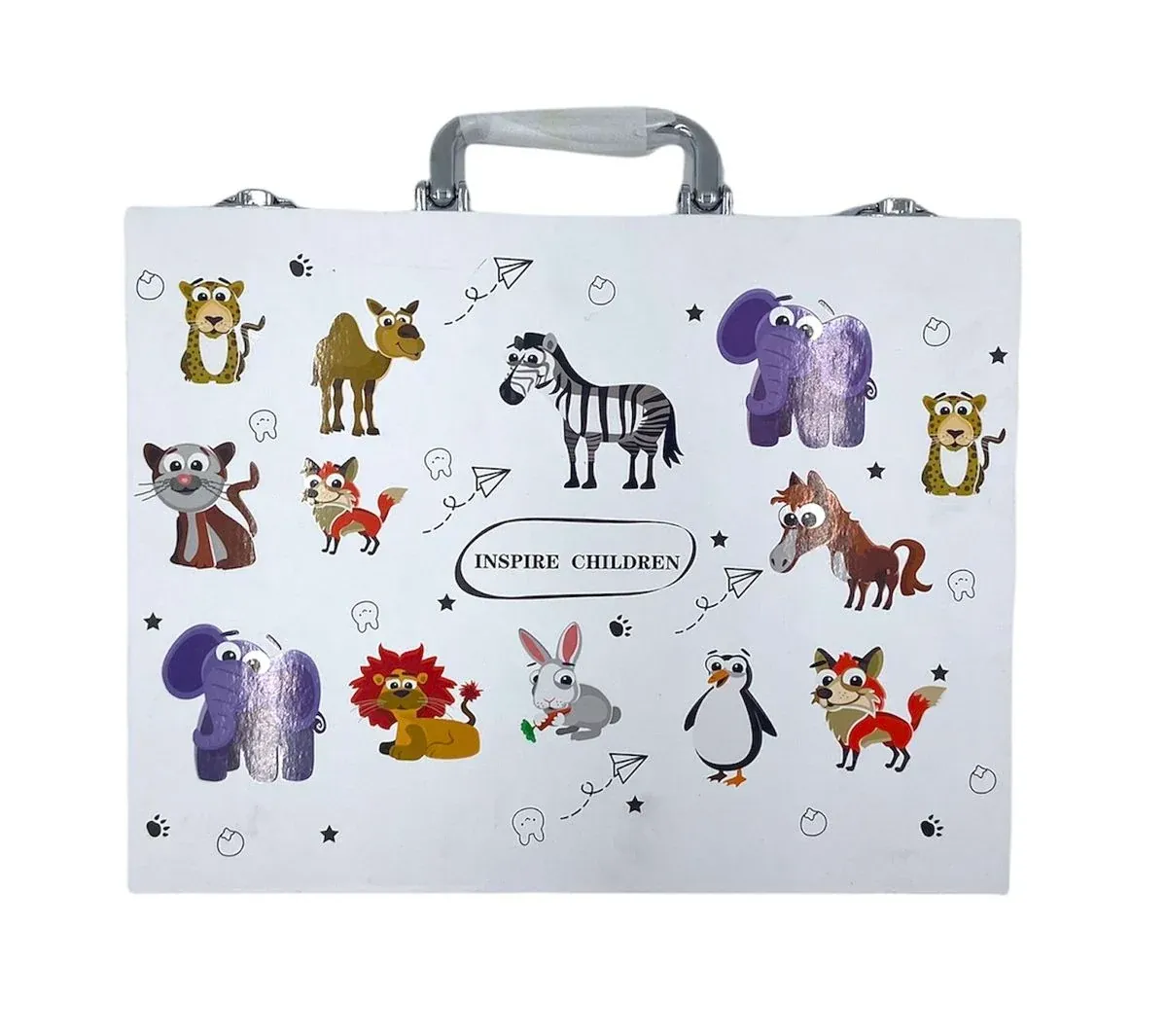 84 Piece Children Art Suitcase Stationery Set