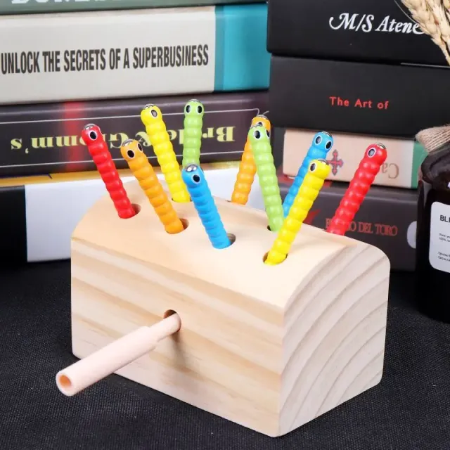 Magnetic Wooden Catching Insects Fishing Toy