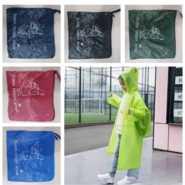 Kids Backpack Raincoat Portable