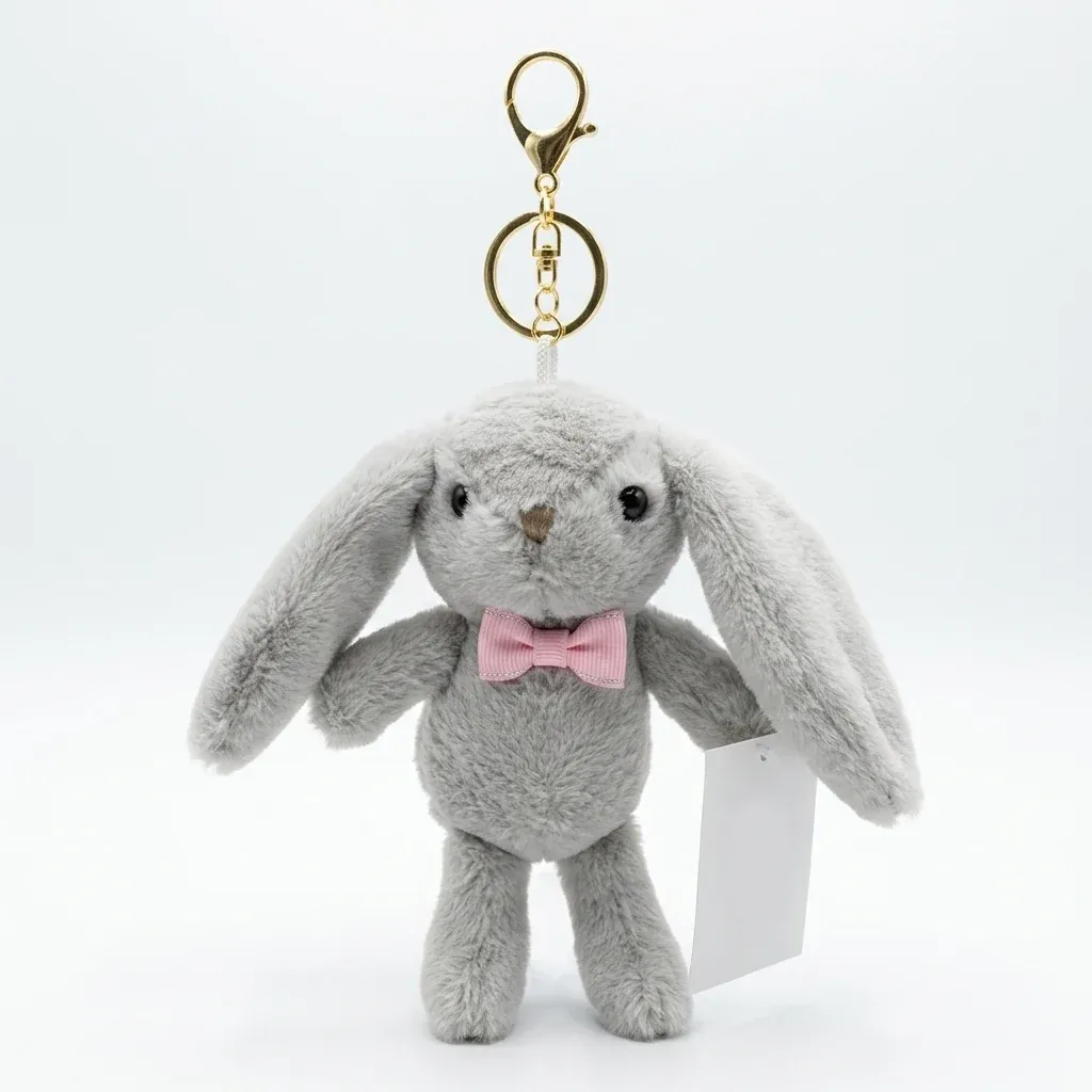 Necktie Rabbit Plush Keychain Pendant