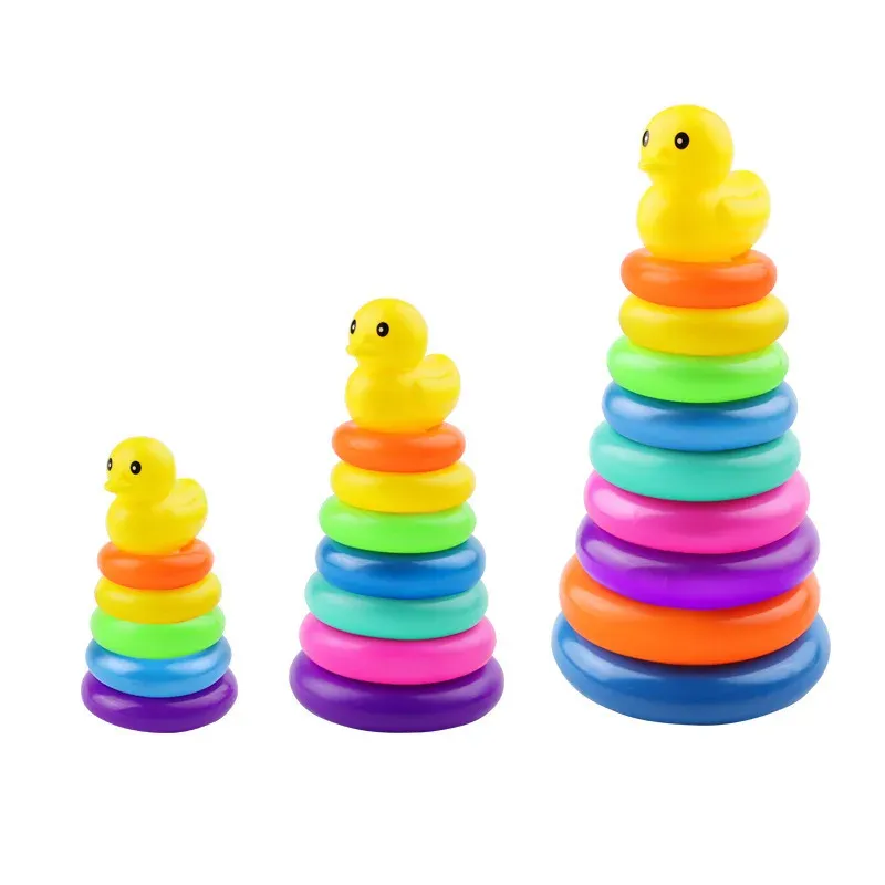 Rainbow Tower Duck Stacking Ring Toy