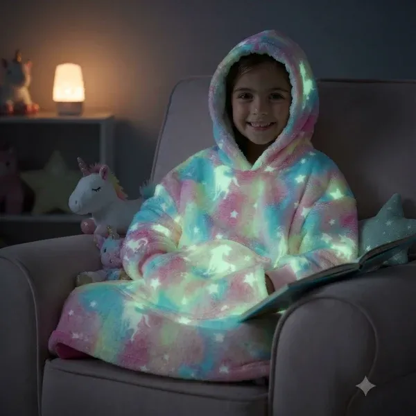 Glow In The Dark Hoodie Blanket for Kids