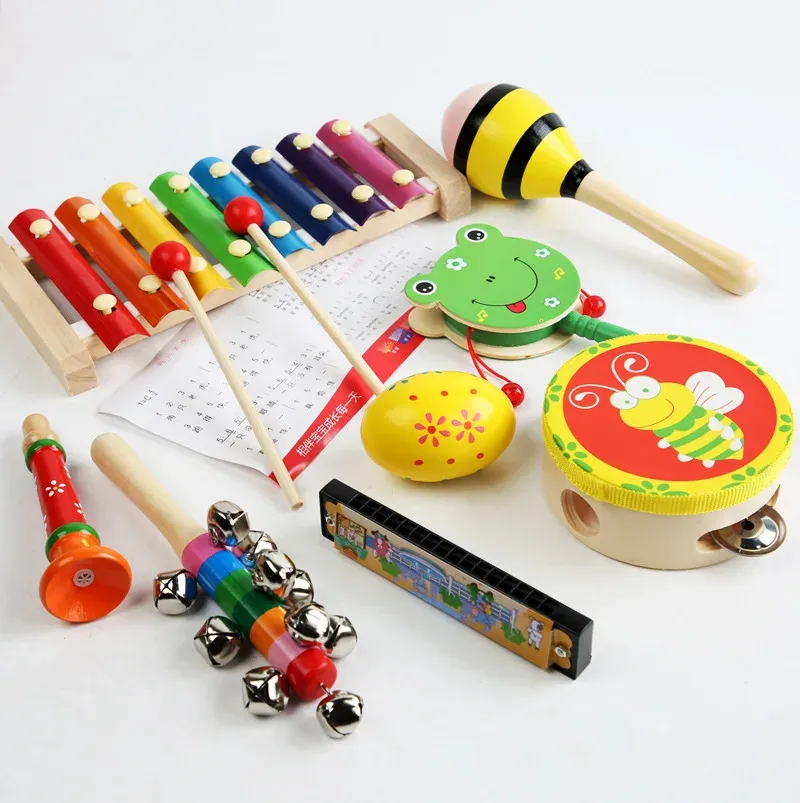 Childrens Wooden Bass Drum Toy
