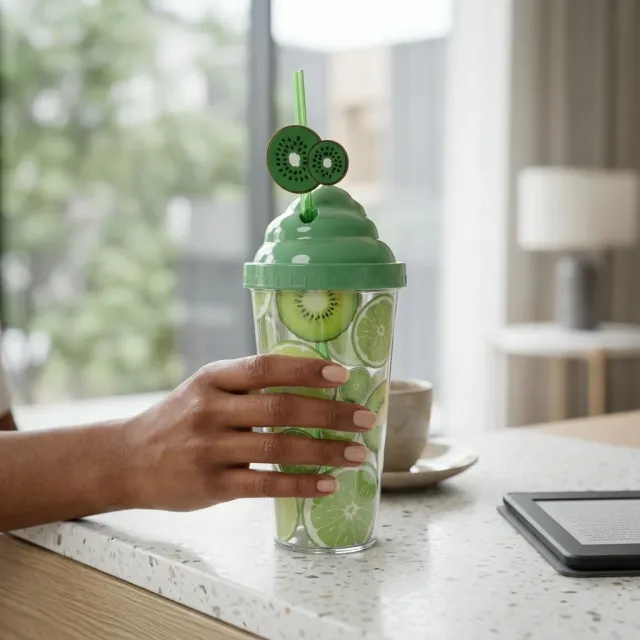 Kids Reusable Double Wall Straw Cup