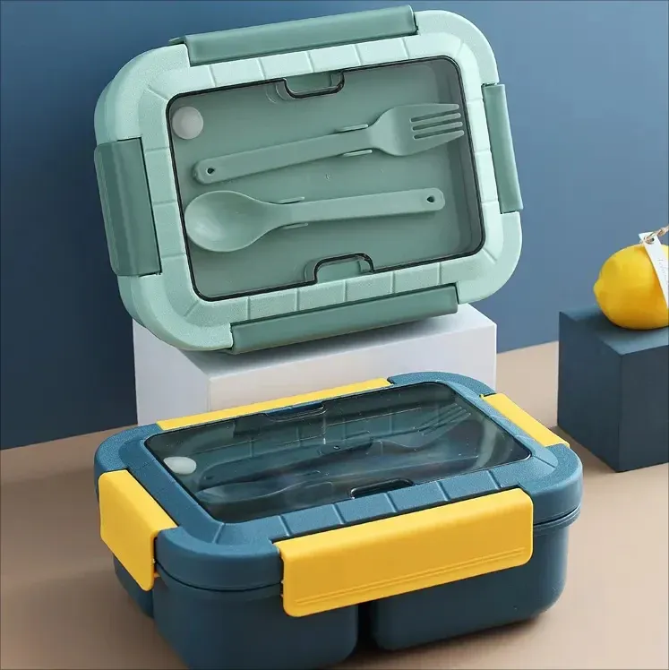 3-Compartment Microwave-Safe Bento Lunch Container for Kids & Office