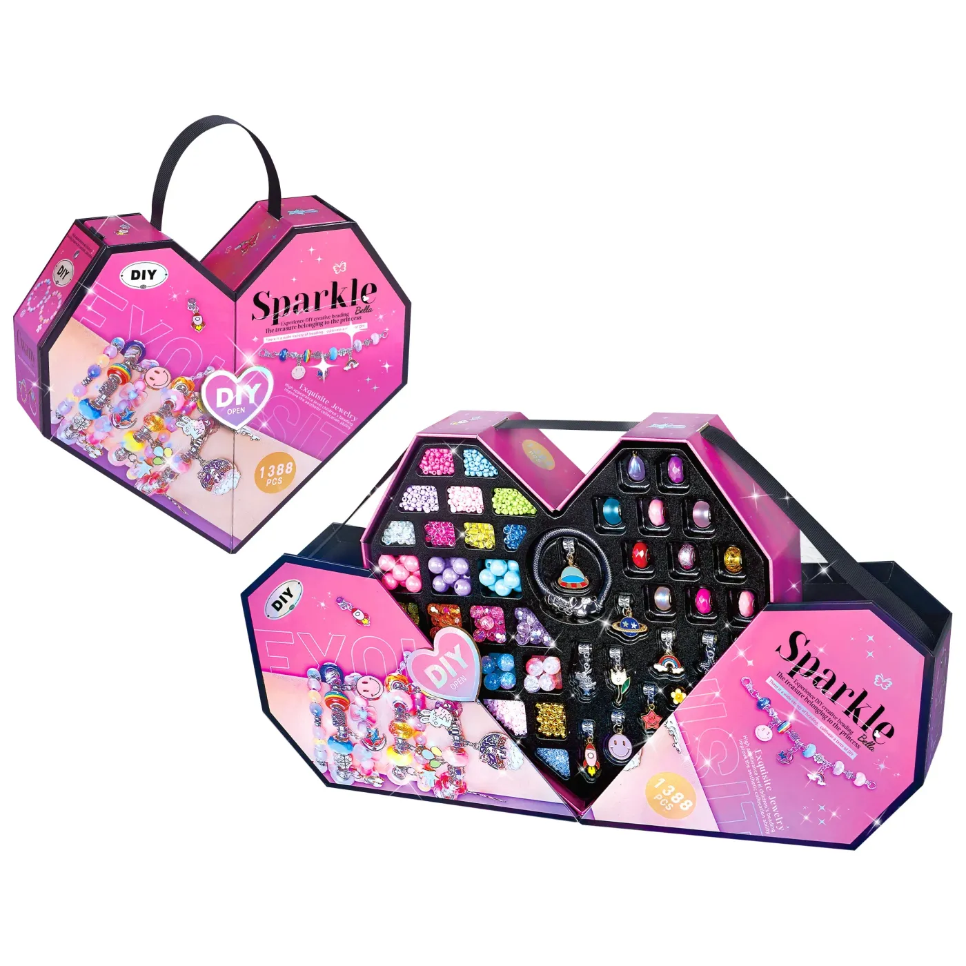 DIY Girls Bracelet Making Kit with Beads & Charms