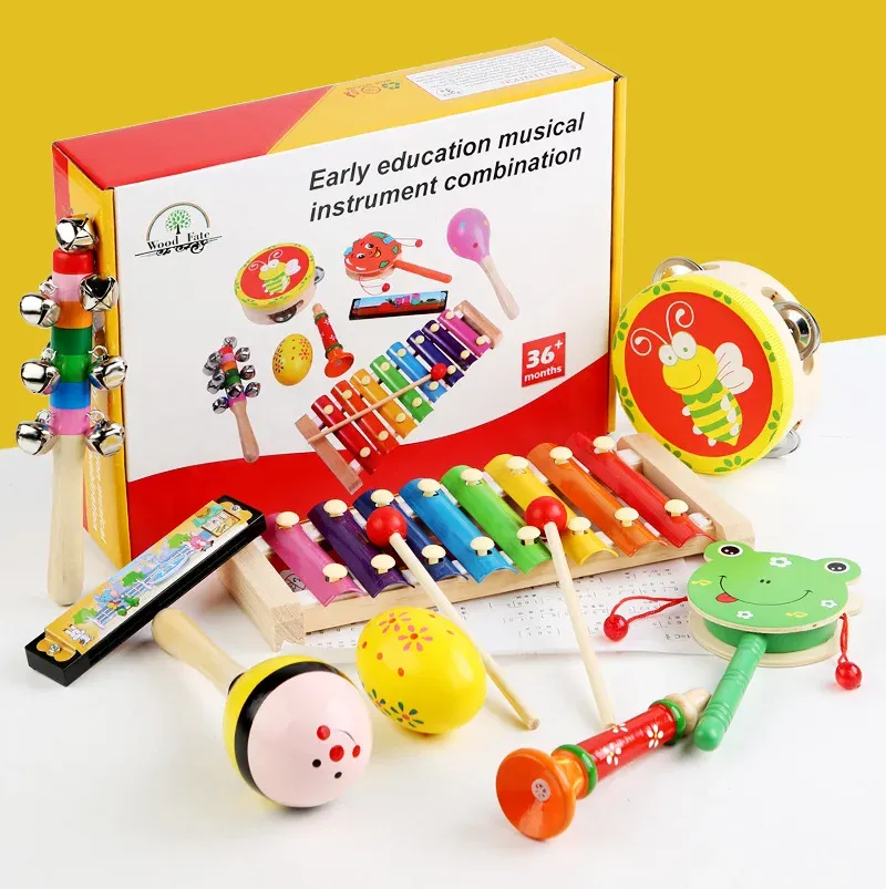 Childrens Wooden Bass Drum Toy