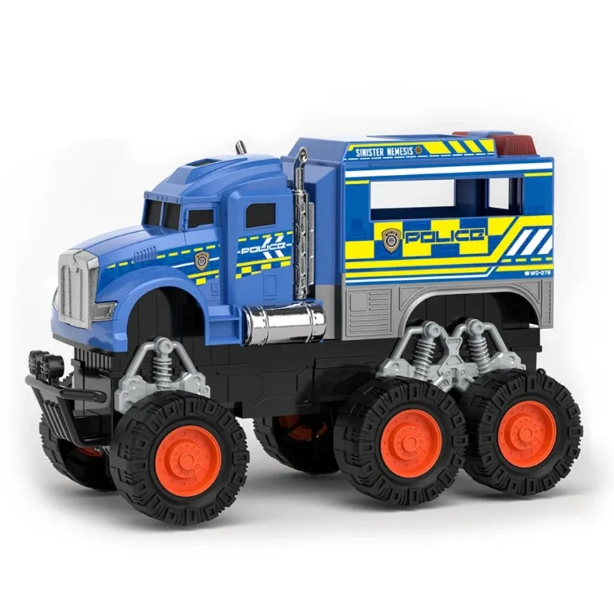 Big Police Monster Truck Toy with Monster Wheels for Kids