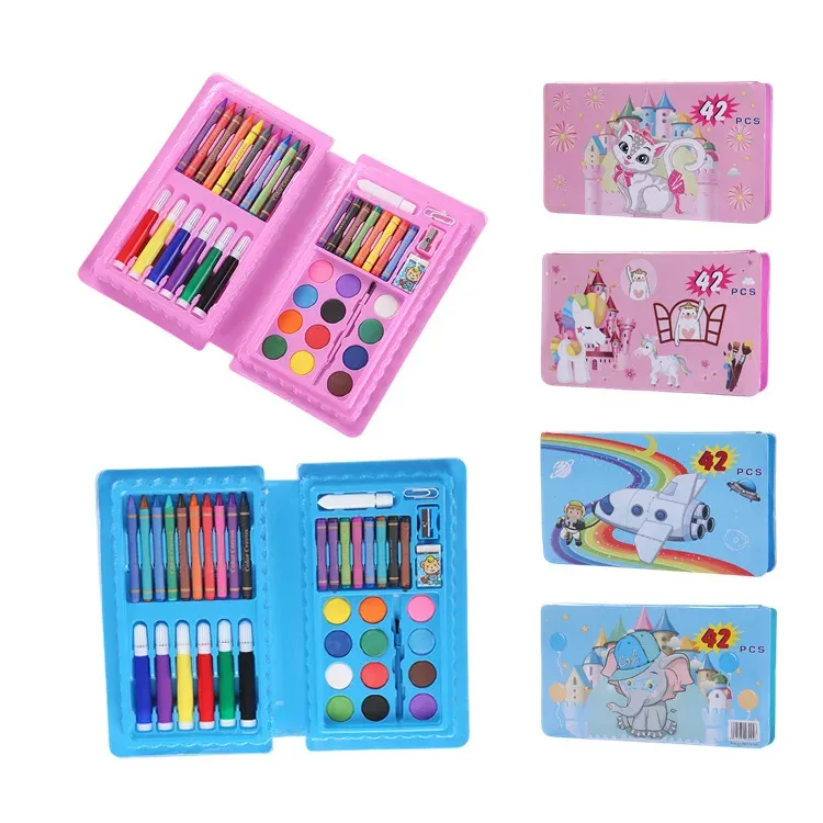 42-Piece Kids Watercolor and Drawing Art Set