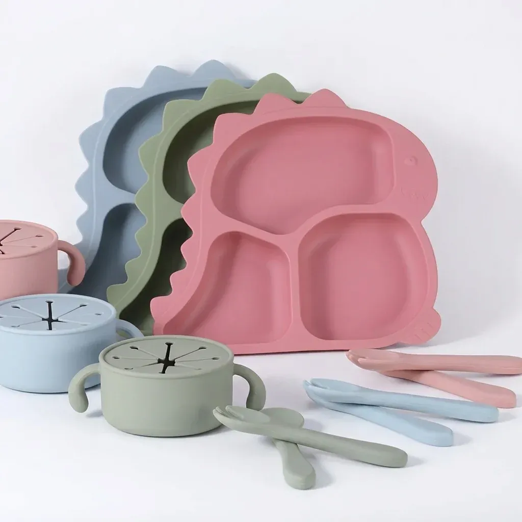 Anti-Fall Dinosaur Baby Bowl Set