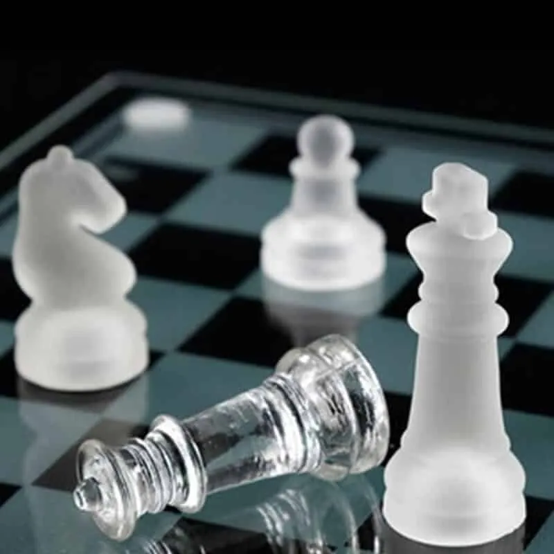 Glass Chess Set Medium Transparent Design