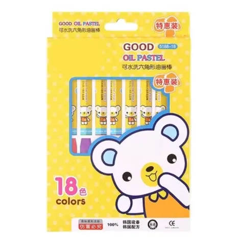 18 Color Washable Hexagonal Crayons for Toddler Doodling