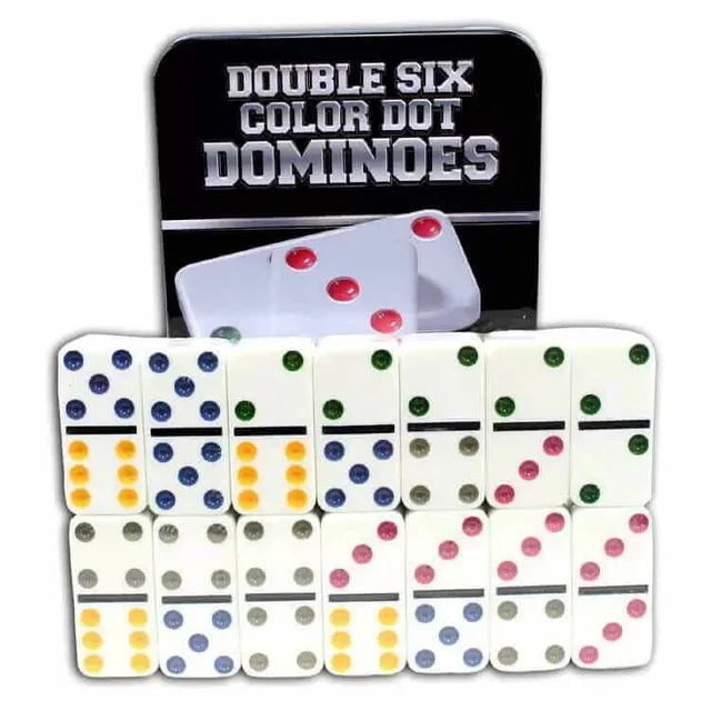 Double Six Dominoes Set with Storage Tin